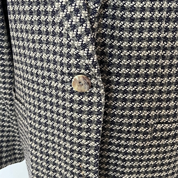 ALEX New York Vintage 100% Silk Houndstooth Blazer. Size 16. - Picture 2 of 7